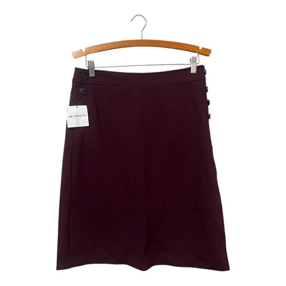 Liz Claiborne A Line Skirt Women's Size 4 & 6 Wine Purple Burgundy Brand New - Picture 4 of 6